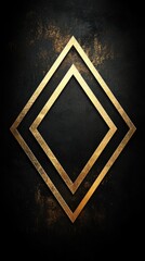 Elegant Thin Gold Geometric Shapes on Black Background