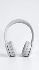 Wireless Headphones with Modern Minimalist Design on White Background for Premium Audio Object and Music Concept