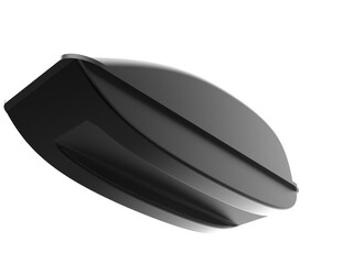 Sleek Black Motorcycle Fuel Tank with Silver Cap on Transparent PNG HD Background. Isolated 3D Rendered Custom Vehicle Gas Tank for Automotive Design and Engineering Concepts, High Resolution.