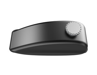 Sleek Black Motorcycle Fuel Tank with Gleaming Chrome Cap Isolated on Transparent PNG Background for Custom Bike Design, Auto Parts, High-Resolution Graphic Asset and Vehicle Component Projects