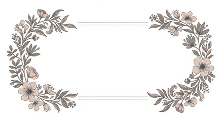 Fototapeta premium Elegant Floral Frame Border Design for Invitations and Cards