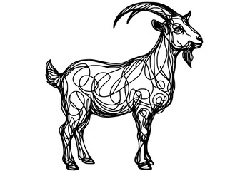 Fototapeta premium goat on a white background