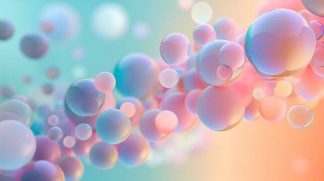 Abstra&ccedil;&atilde;o fluida de esferas em tons pastel