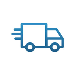 Blue Delivery Truck Icon – Fast, Minimal, Vector, Courier, Shipping, Logistics, Urban Transport Design