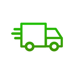 Green Delivery Truck Icon – Fast, Minimal, Vector, Courier, Shipping, Logistics, Urban Transport Design