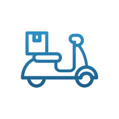 Blue Delivery Motorcycle Icon – Fast, Minimal, Vector, Courier, Logistics, Urban Transport Design