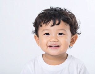 Happy toddler, smiling broadly