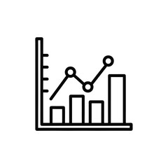 Financial Graph Icon on White Background