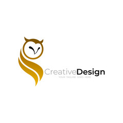 owl logo with a luxurious and elegant appearance, business logos
