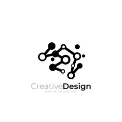 smart brain logo as a technology icon, line style