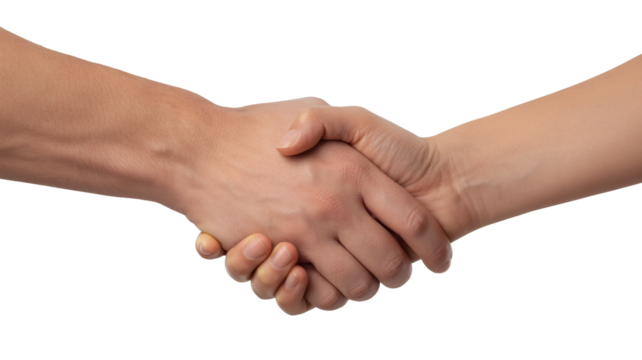 Man and woman handshaking to confirm a business partnership or successful deal, trust and respect displayed