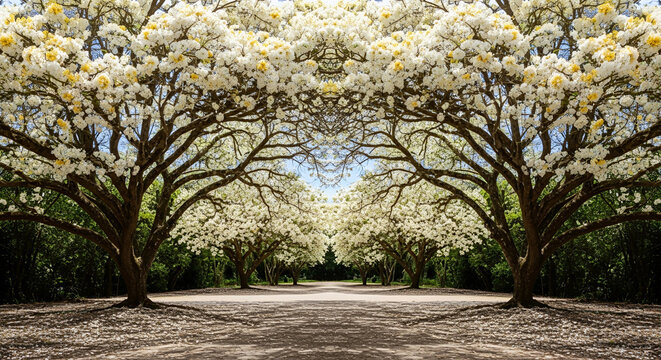 White Ip&ecirc; Arch Pathway