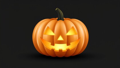 Fototapeta premium Glowing Jack-o-Lantern Pumpkin Vector