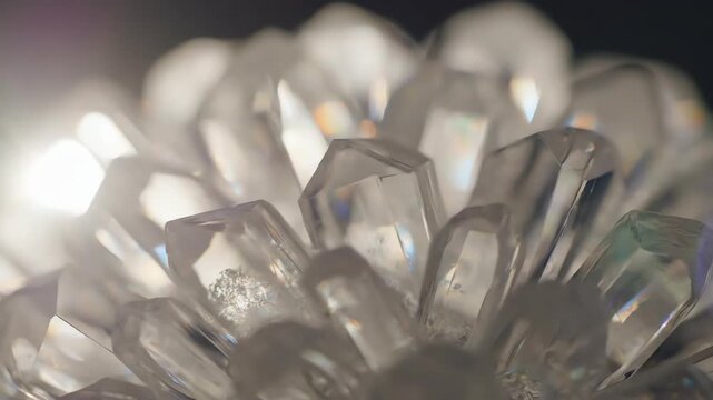 Glistening crystalline shards catch and release a brilliant glowing flash, forming a seamlessly looping abstract refraction vibrant, elegance, light