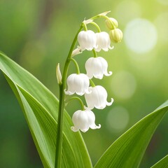 Delicate white lilies in soft natural light