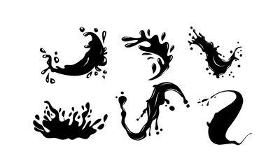 Splash water vector black set icon. Fresh droplet isolated black set icon. Vector illustration splash water on white background.