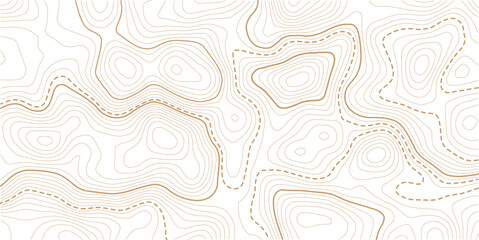 The topo contour or wallpaper. Mountain trail terrain or path. Vector illustration. Topographic gold luxury map background. Geographic abstract pattern.