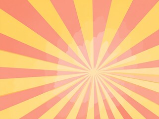 Sunburst Pattern with Yellow and Salmon Pink Stripes