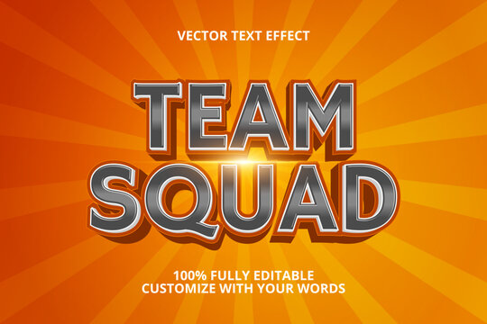 team squad editable text effect for sport