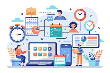 Dynamic team collaborates seamlessly on projects managing tasks and deadlines effectively for success