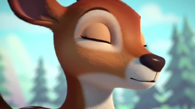 Animated deer closeup