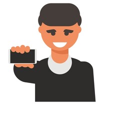 set of funny cartoon manager