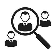 Recruitment Search Vector Icon – HR Hiring and Candidate Selection