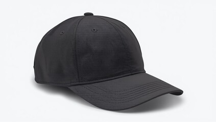 Black Working peaked cap. Isolated on a white background.