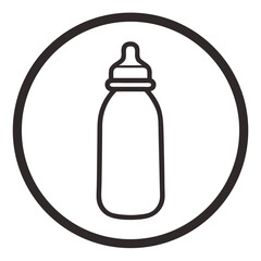 Baby Feeding Bottle Outline Icon Vector