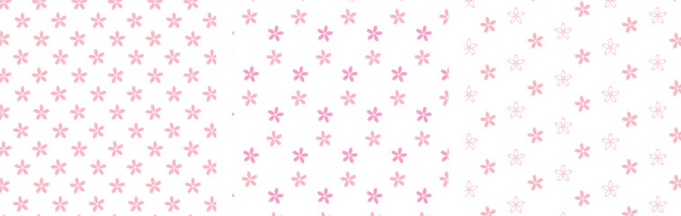 花びらが散らないピンクの小桜模様のパターンセット