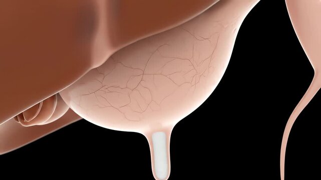 Anatomical Visualization: Progressive Milk Production Depiction in a Lactating Mammary Gland Structure, Highlighting Physiological Changes