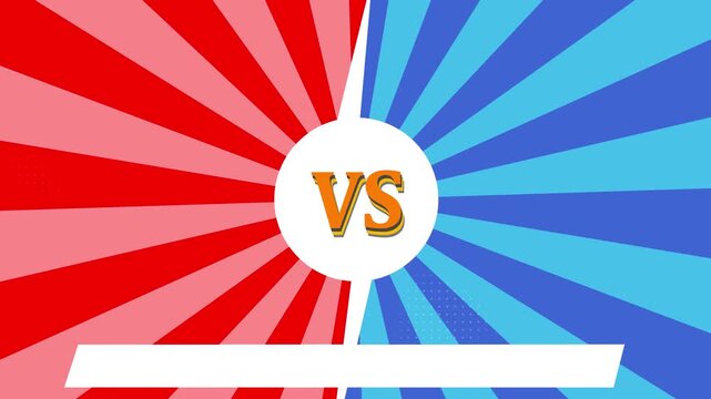 Versus Screen Animation Red vs Blue with Comic Book Style