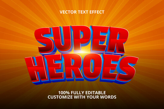 super heroes editable text effect for super