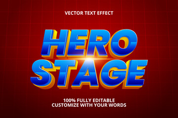 hero stage editable text effect for super