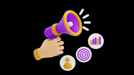 3D Animation of Marketing | Alpha Channel