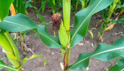 Fototapeta premium Close-up of corn plant in field