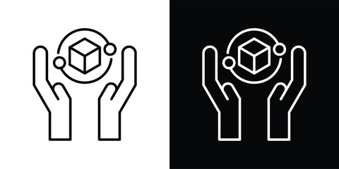 import substitution icon set in outline black and white style vector illustration