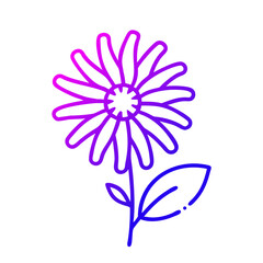 Obraz premium A vibrant daisy illustration with gradient colors against a clean background, showcasing nature's simple elegance. 