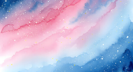Obraz premium Abstract watercolor blend of pink and blue hues with subtle sparkling texture