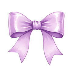Elegant lavender satin bow isolated on transparent background