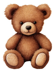 Obraz premium PNG The teddy bear in embroidery style textile toy representation.