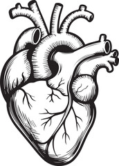 highly detailed anatomy vector of human cardiovascular system heart with aorta pulmonary vessels