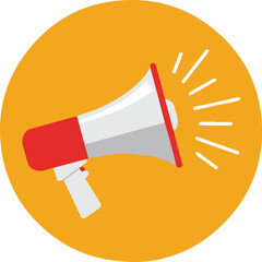 megaphone broadcasting concept vector art marketing promotion icon with sound wave illustration