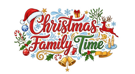 Joyful Christmas Family Time celebration with festive decorations and warm holiday spirit