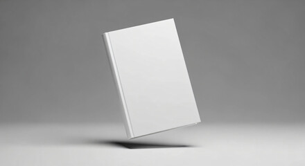 Floating White Book Mockup on Neutral Background