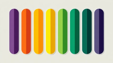 Fototapeta premium Vibrant Spectrum Series of Colored Strips with Purple Orange Yellow and Green Hues