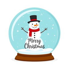 Cute snowman in a Christmas snow globe (1)
