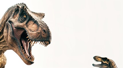 Dinosaurs on a White Background – a playful and educational visual. The white backdrop highlights the vivid shapes and colors of the dinosaurs, creating a fun and engaging scene.