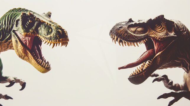 Dinosaurs on a White Background – a playful and educational visual. The white backdrop highlights the vivid shapes and colors of the dinosaurs, creating a fun and engaging scene.