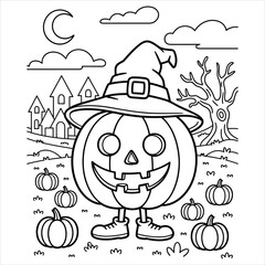 Fun halloween coloring book page for kids featuring spooky and cute characters for creative fun